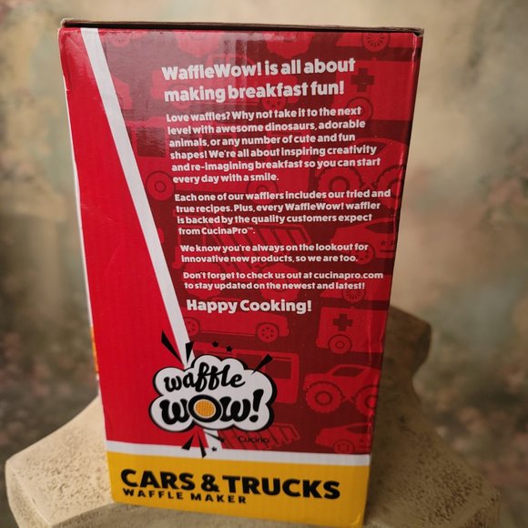 CucinaPro WOW Cars & Trucks Mini Waffle Maker - Create 7 Shaped Vehicles - Picture 2 of 7